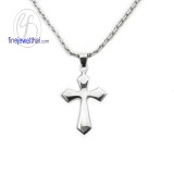 จี้ทองคำขาว  จี้ไม้กางเขน- P1091WG